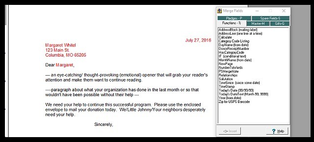 Use the FundRaiser Built-In Word Processor for the Smoothest Mail Merging
