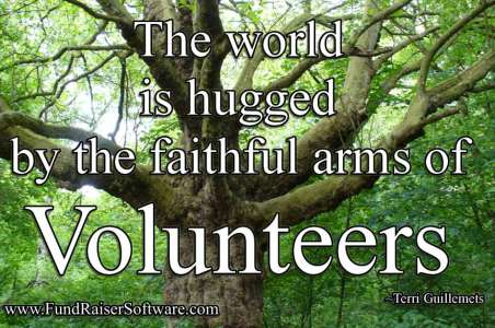 The world is hugged by the faithful arms of volunteers